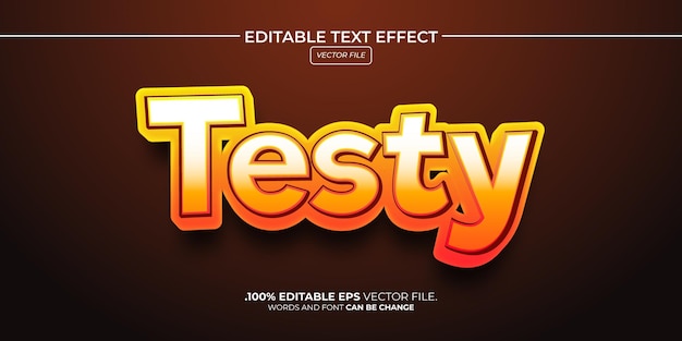 Efecto de texto 3D de prueba Estilo de efecto de texto vectorial 3D editable