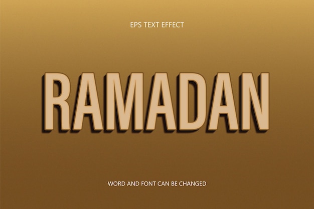 Efecto de texto 3d de ramadán