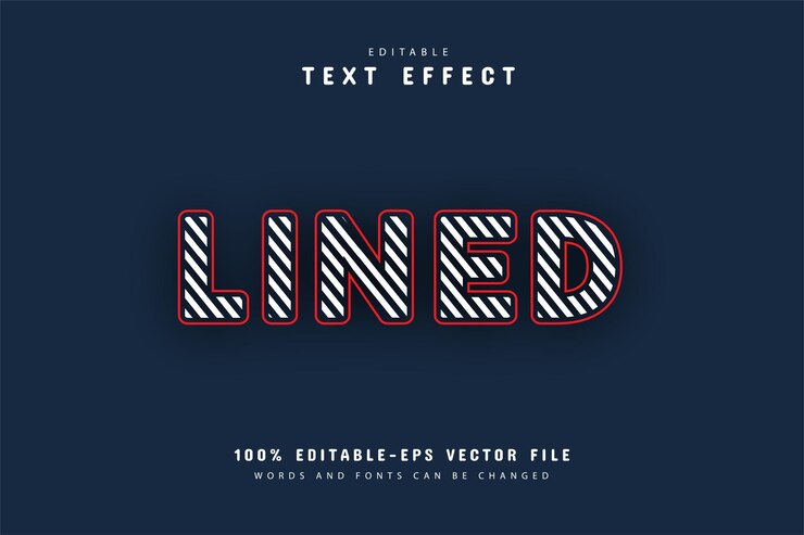 Vector efecto de texto 3d rayado
