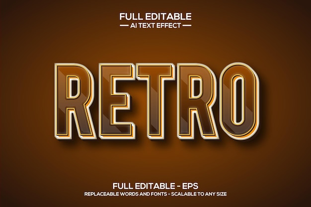 Efecto de texto 3D retro editable