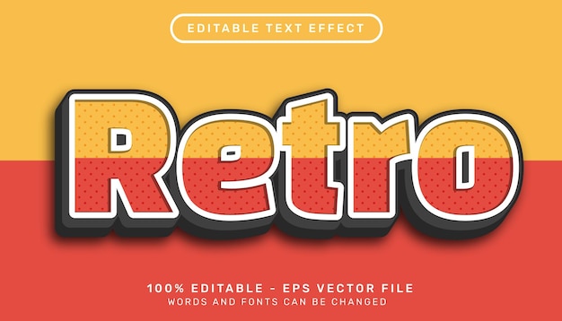 Efecto de texto 3d retro y efecto de texto editable