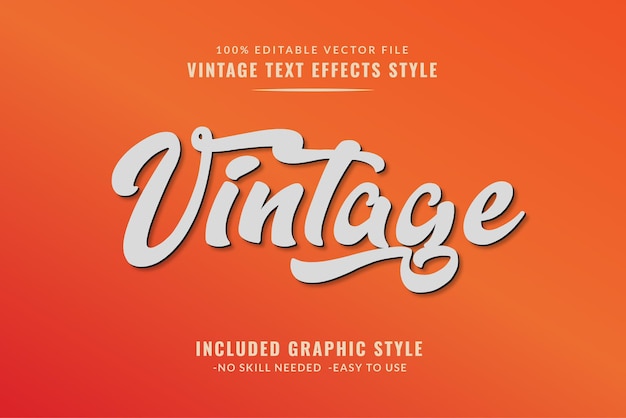Efecto de texto 3D retro vintage editable