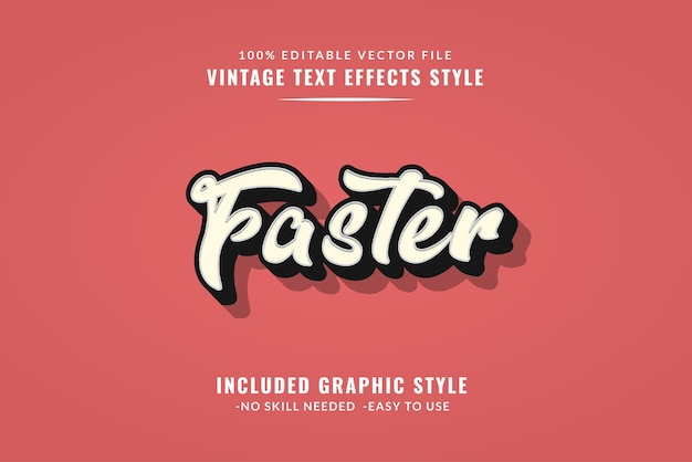 Efecto de texto 3D retro vintage editable