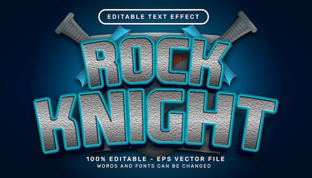 efecto de texto 3d rock knigt y efecto de texto editable