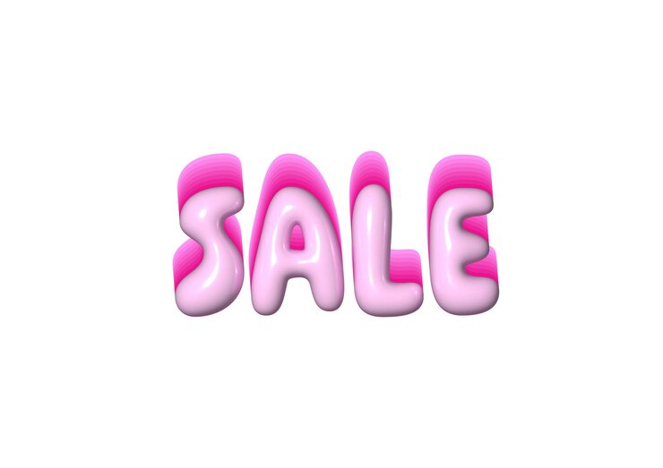 Vector el efecto de texto 3d rosa del anuncio de venta moderno
