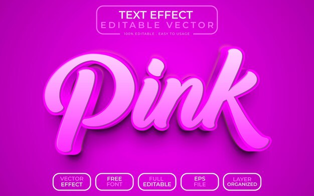 Efecto de texto 3D rosa