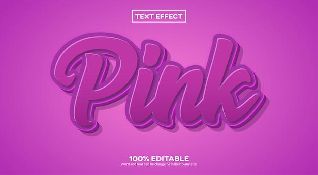 Efecto de texto 3D rosa
