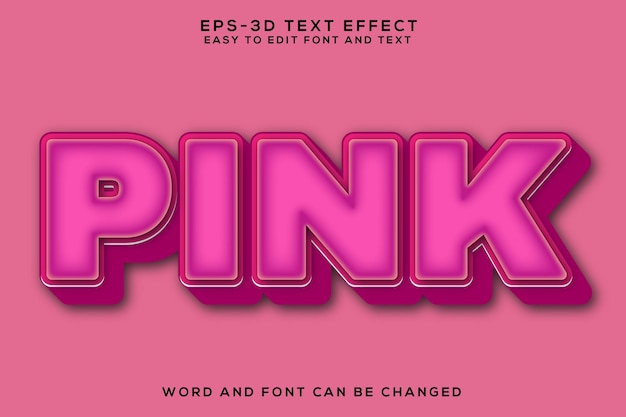 Efecto de texto 3D rosado