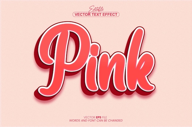 efecto de texto 3D rosado