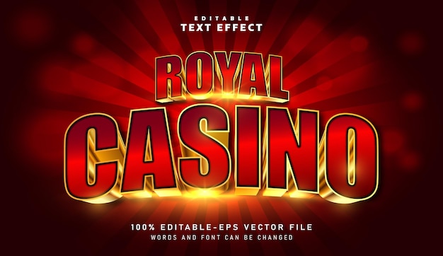 Efecto de texto 3D Royal Casino Efecto de texto editable