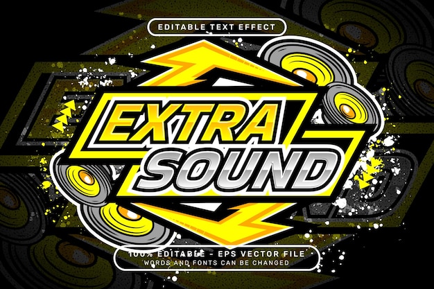 efecto de texto 3d de sonido adicional y efecto de texto editable con bordes coloridos