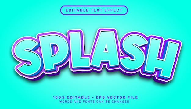 efecto de texto 3d splash y efecto de texto editable