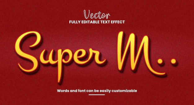 Efecto de texto 3d superm editable