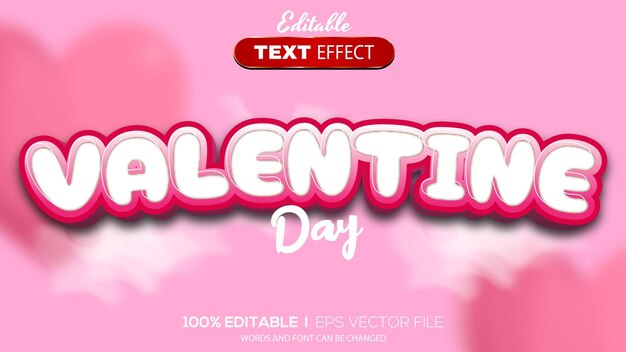 Efecto de texto 3d tema rosa de san valentín