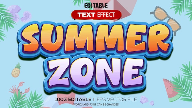 Efecto de texto 3D tema de verano