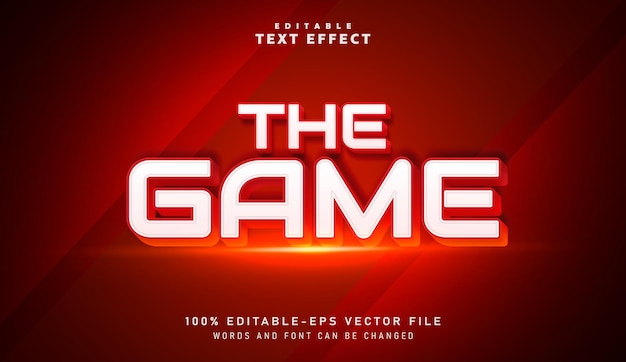 Efecto de texto 3D The Game - Efecto de texto editable