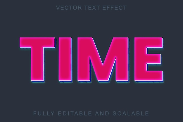 Vector efecto de texto 3d de tiempo
