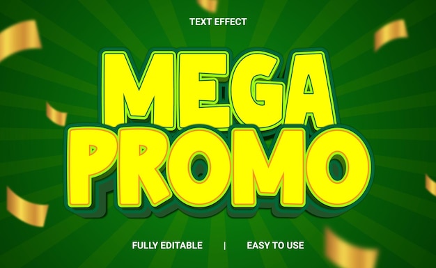 Efecto de texto 3D totalmente editable