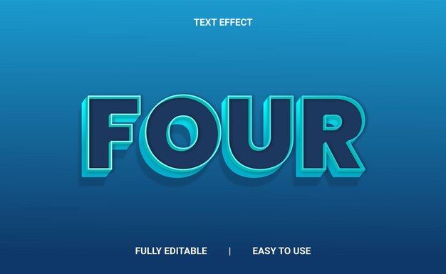 Efecto de texto 3D totalmente editable