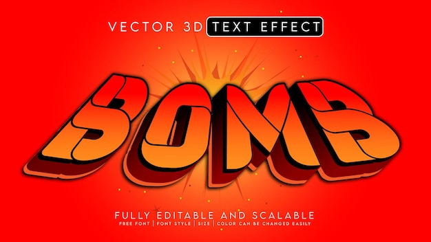 Efecto de texto 3D _Vector Bomp totalmente editable y escalable