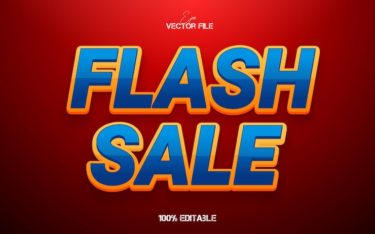 Efecto de texto 3D de Vector de Eps Flash de Venta