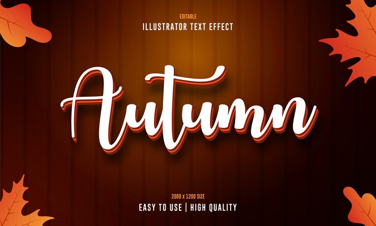 Vector efecto de texto 3d vector otoño
