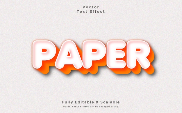 Efecto de texto 3D Vector de papel