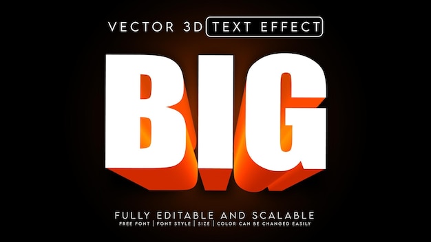 Efecto de texto 3D _Vector totalmente editable y escalable _BIG_Word