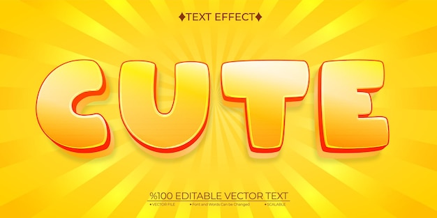 El efecto de texto 3D vectorial editable de dibujos animados