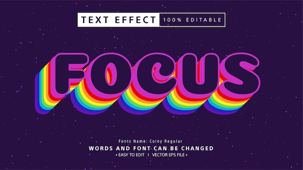 Efecto de texto 3D vectorial libre estilo retro editable