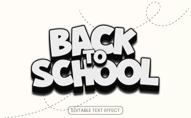 Efecto de texto 3D De vuelta a la escuela