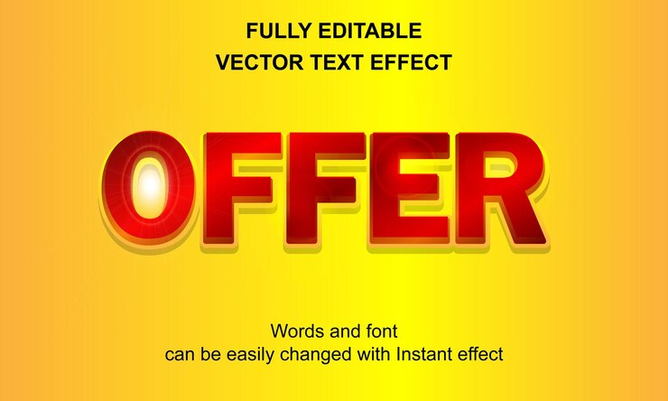 Vector efecto de texto en 3d