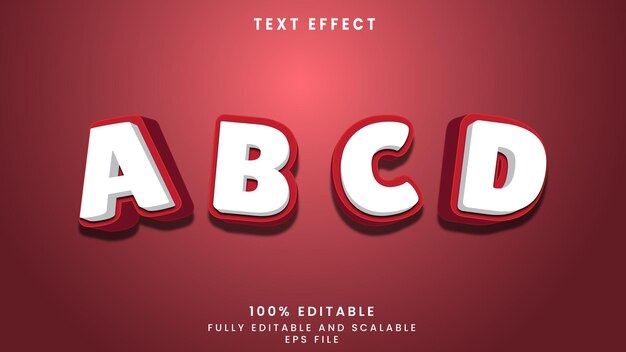 Vector efecto de texto abcd