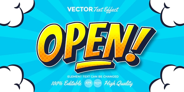 Vector efecto de texto abierto