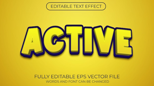 Vector efecto de texto activo