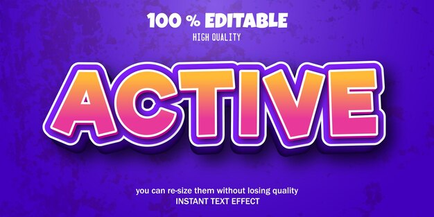 Vector efecto de texto activo