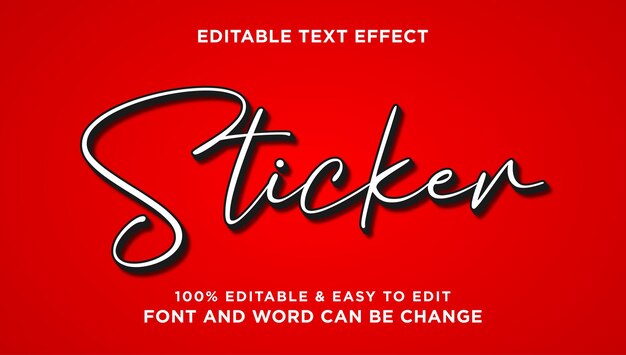 Efecto de texto adhesivo con un simple estilo 3D que se puede editar