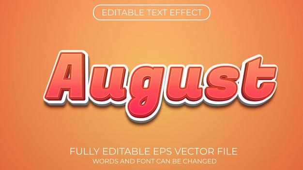 Efecto de texto de agosto