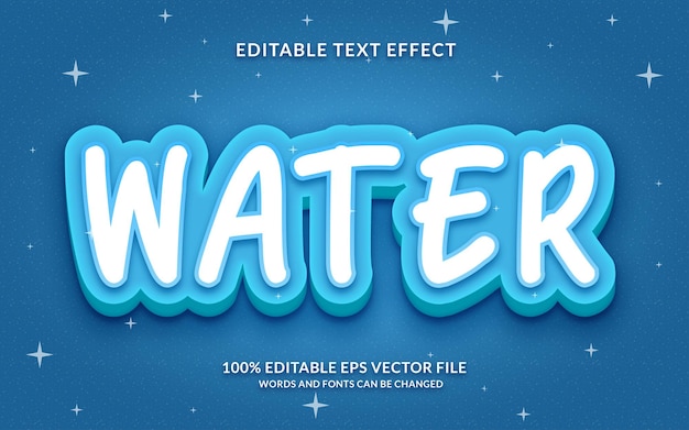 Efecto de texto de agua 3d estilo de texto editable