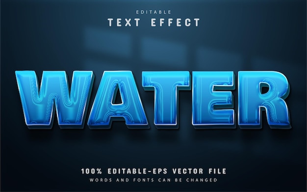 Efecto de texto de agua editable