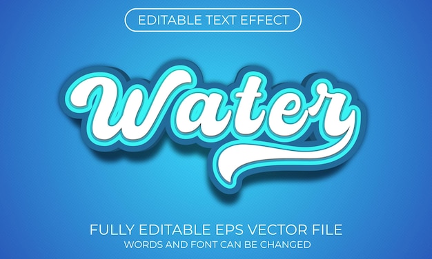 Vector efecto de texto de agua