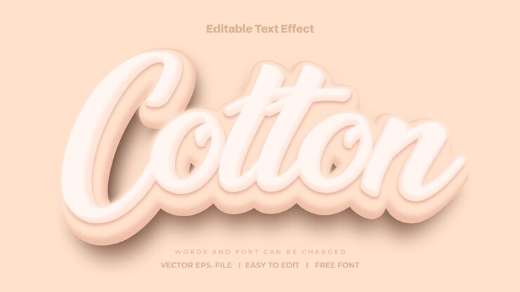 efecto de texto de algodón editable estilo de texto gracioso y de dibujos animados
