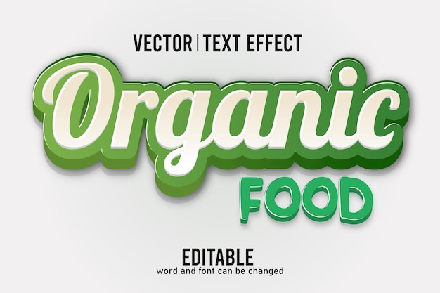 Efecto de texto de alimentos orgánicos