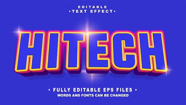 efecto de texto de alta tecnología 3d