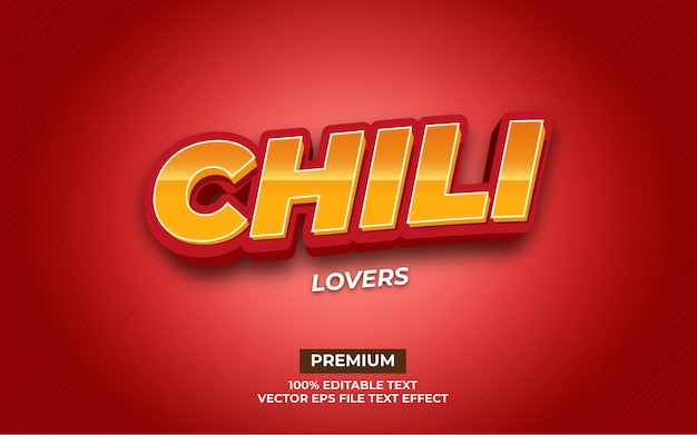 Efecto de texto de los amantes del chile