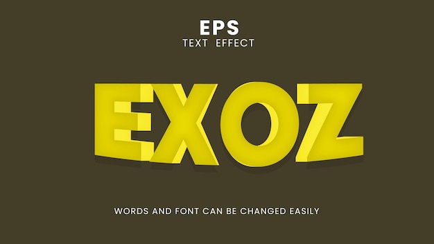 Un efecto de texto amarillo con las palabras y la fuente se puede cambiar fácilmente