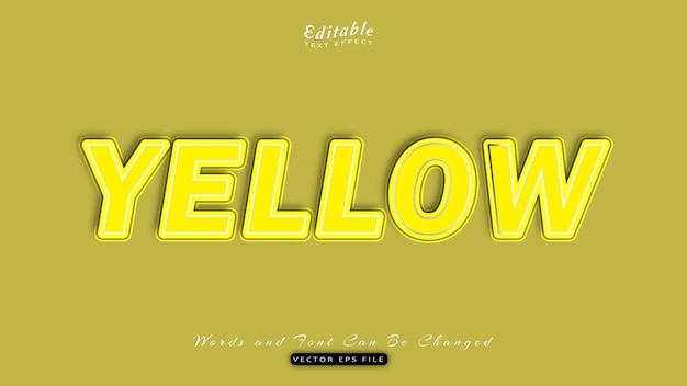 Vector efecto de texto amarillo