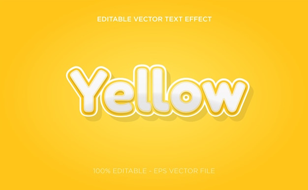 Vector efecto de texto amarillo