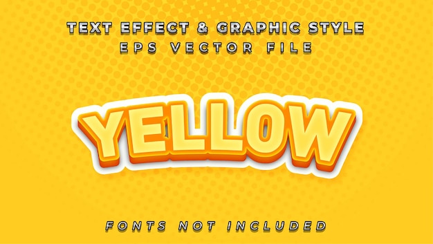 Vector efecto de texto amarillo