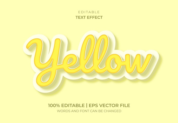 Vector efecto de texto amarillo